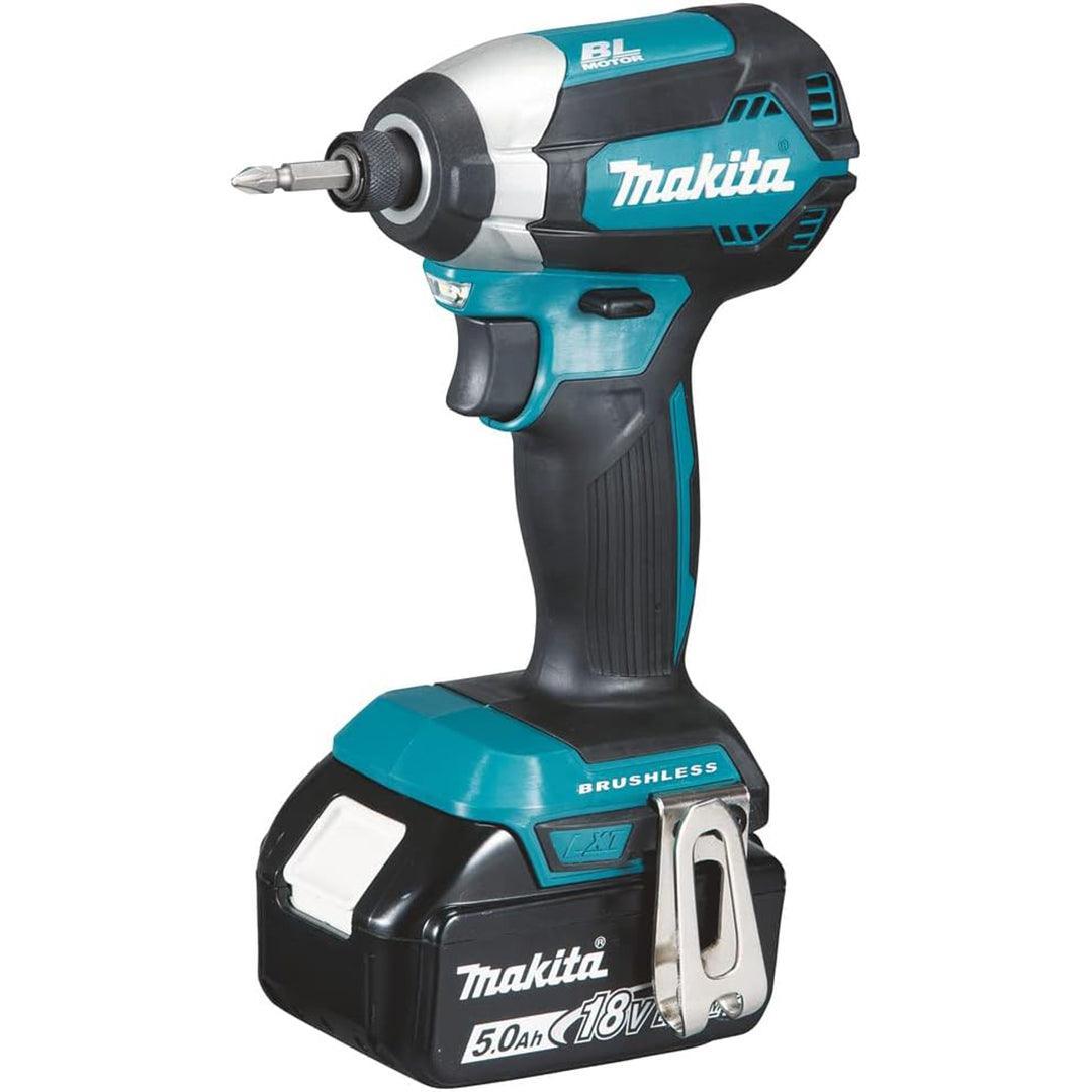 Makita DTD153RTJ 18V LXT Brushless Impact Driver Kit – Includes 2 x 5.0Ah Batteries, Charger, and MAKPAC Case for Easy Storage & Transport